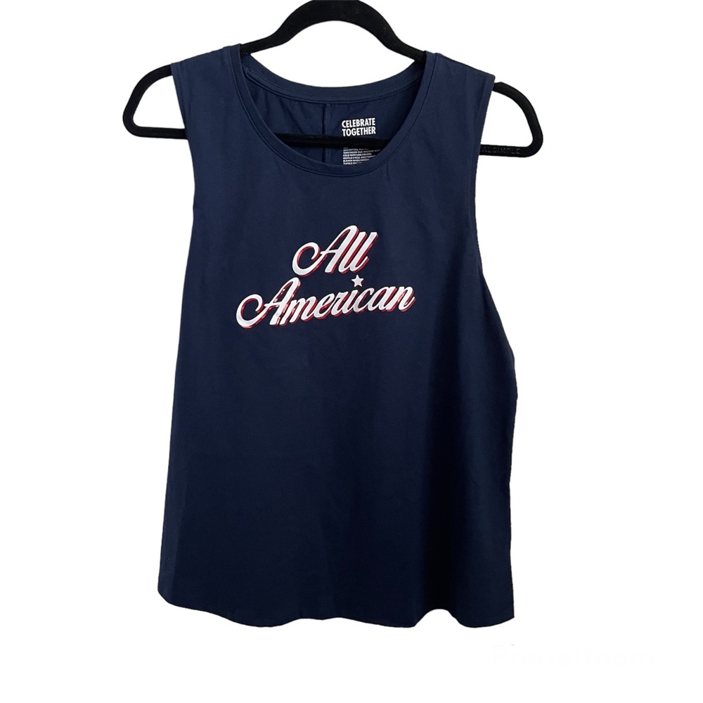 Celebrate Together “All American” Patriotic Navy Tank - L -…